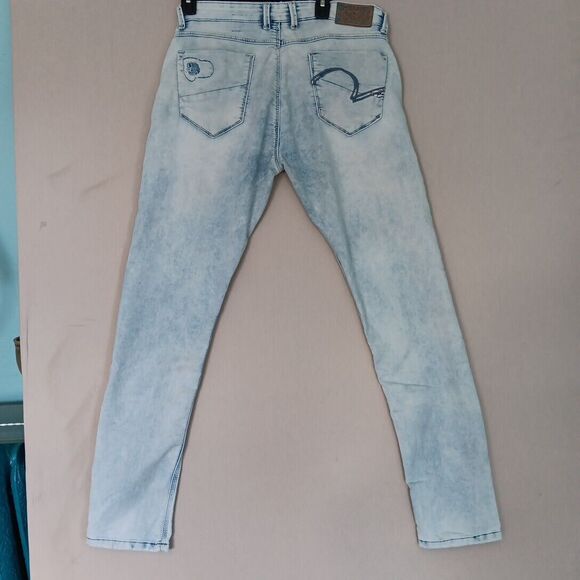 Spykar Jeans Mens 34x32 Blue Light Wash Low Rise Ultra Slim Thigh Narrow Stretch - Picture 3 of 7